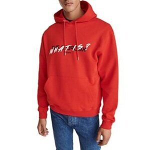 The Kooples Men's Athleisure Sportwear Casual Comfy Red‎ "What Is?" Hoodie Sz XL